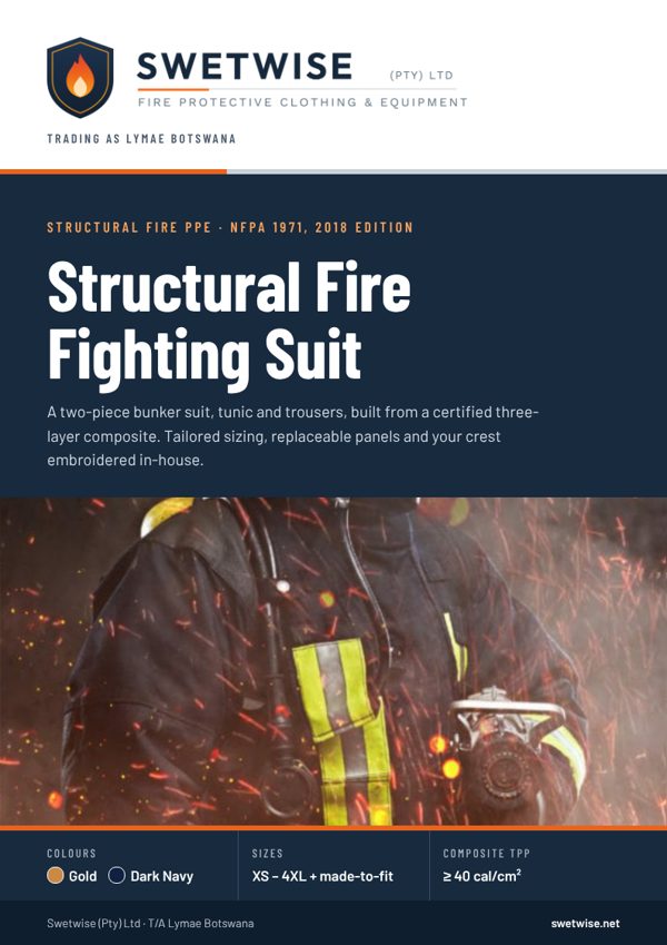 Cover of the Structural Fire Fighting Suit brochure